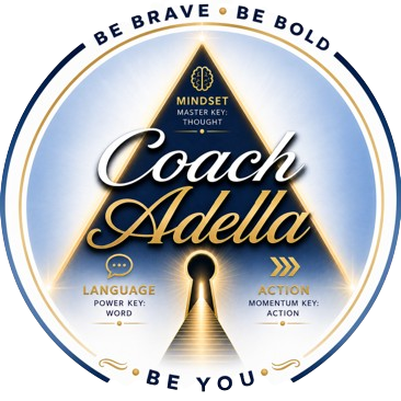 Coach Adella Trifecta Reset graphic with mindset, language, and action